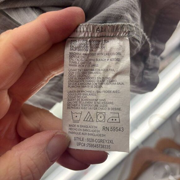 Genuine Dickies Mens Short Sleeve Button-Down Shirt 2XL Gray Textured EUC - Picture 3 of 4